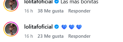 Lolita reaccionando a una publicación