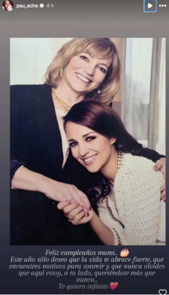 Paula Echevarría felicitando a su madre