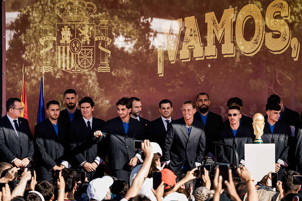 Recepción de Pedro Sánchez a los campeones del mundo