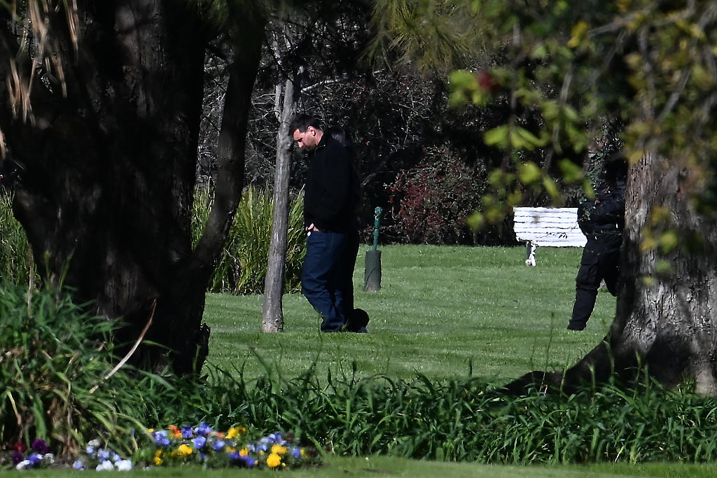 Leo Messi en el funeral de su padre